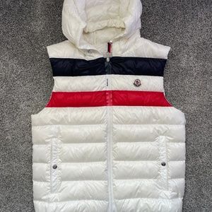White Moncler puff vest